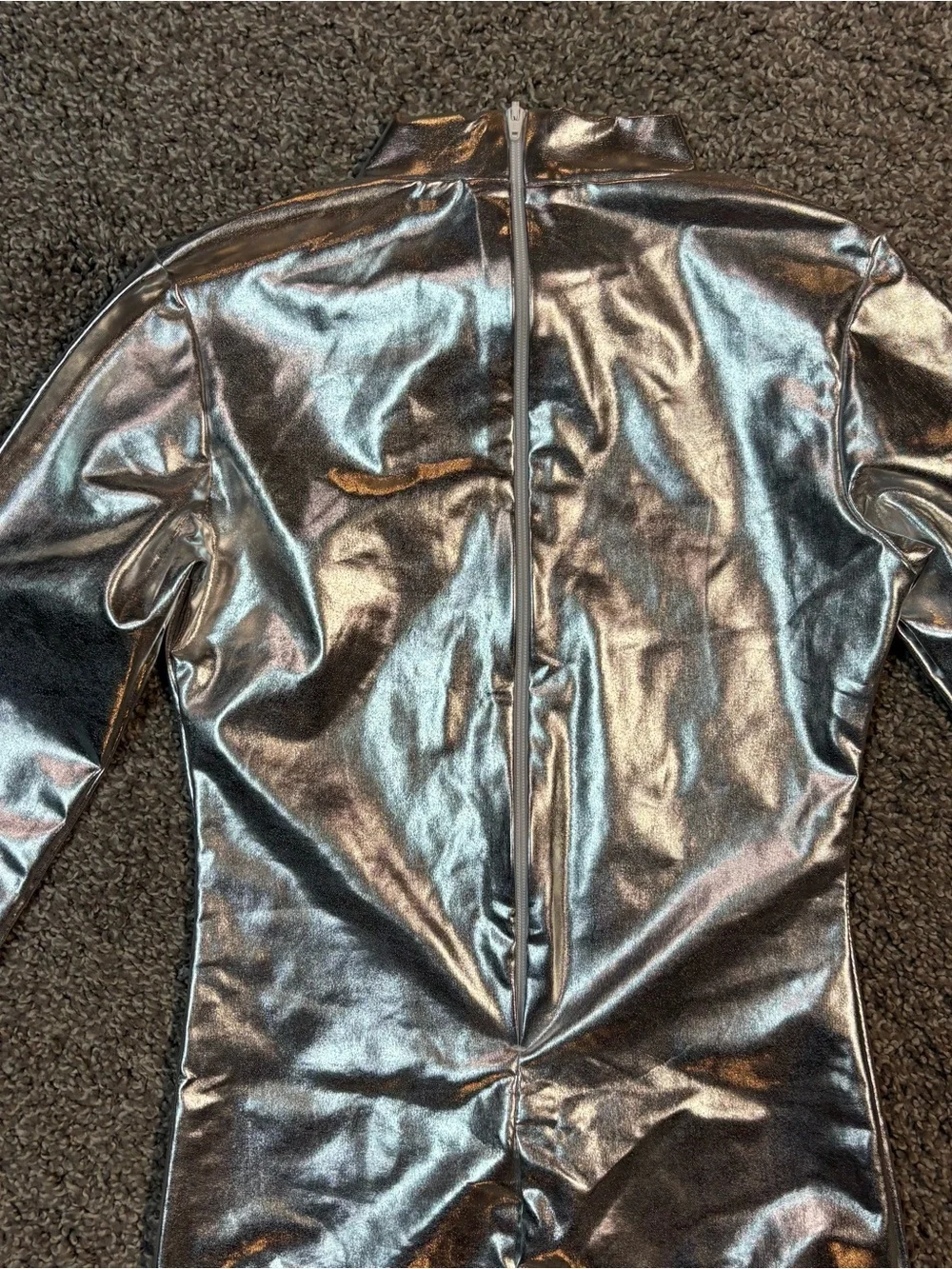 Metallic Silver Kids One-Piece Bodysuit